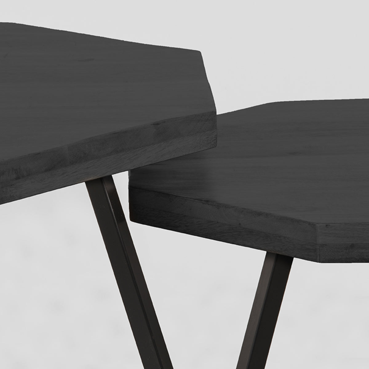 LABEL51 Salontafel Figure - Zwart - Mangohout - 70 cm